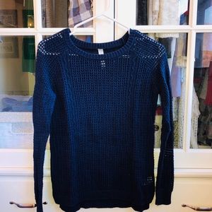 blue knit sweater